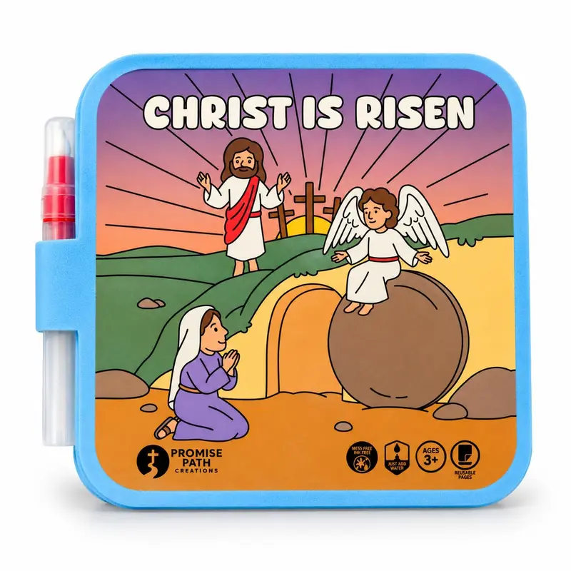 Christ is Risen Easter Story Water Reveal Coloring Book